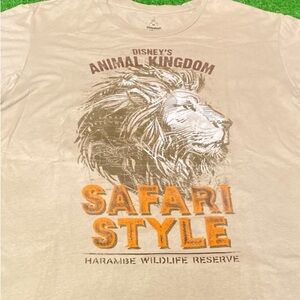 Disney’s Animal Kingdom Safari Style Harambe Wildlife Research Tee Shirt Tan XL